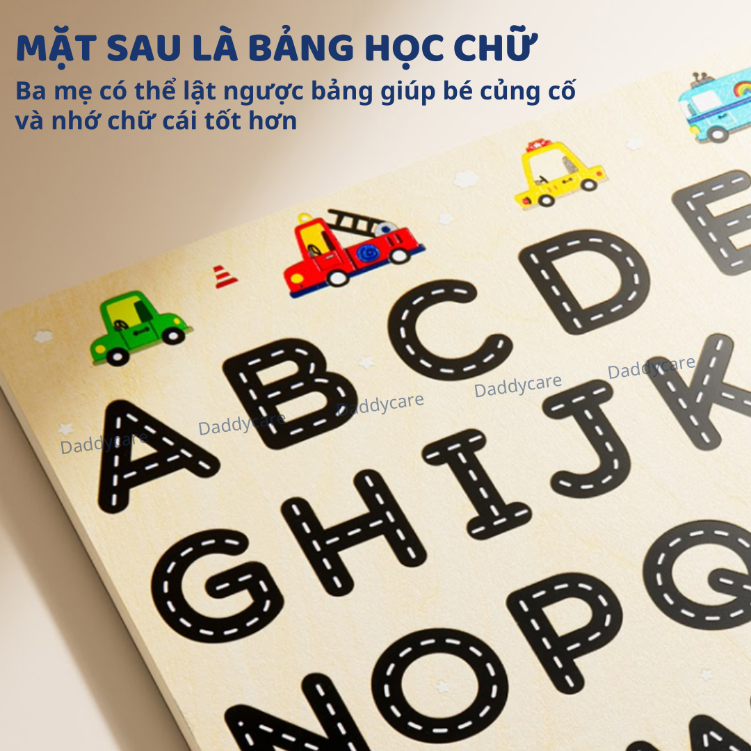 Bảng chữ cái nam châm, bảng gỗ mê cung Mideer Magnetic Maze- Parking Lot