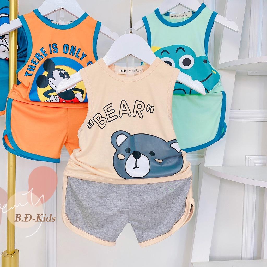 Bộ Ba lỗ thun lạnh SIZE ĐẠI MINKY MOM cho bé trai bé gái từ 20-27kg