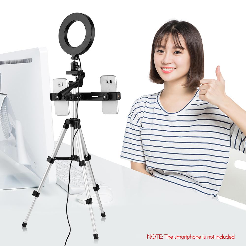 Bộ đèn phát trực tiếp điện thoại kép 6.3 inch / 16cm 2700K ~ 6500K có thể thay đổi màu