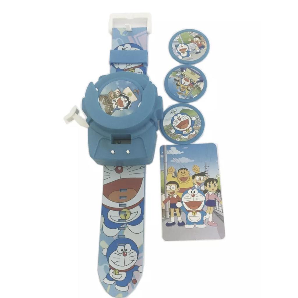 Đồ chơi đồng hồ đeo tay Doraemon spider man người nhện có bắn đĩa, giúp bé luyện tập thói quen xem giờ mỗi ngày