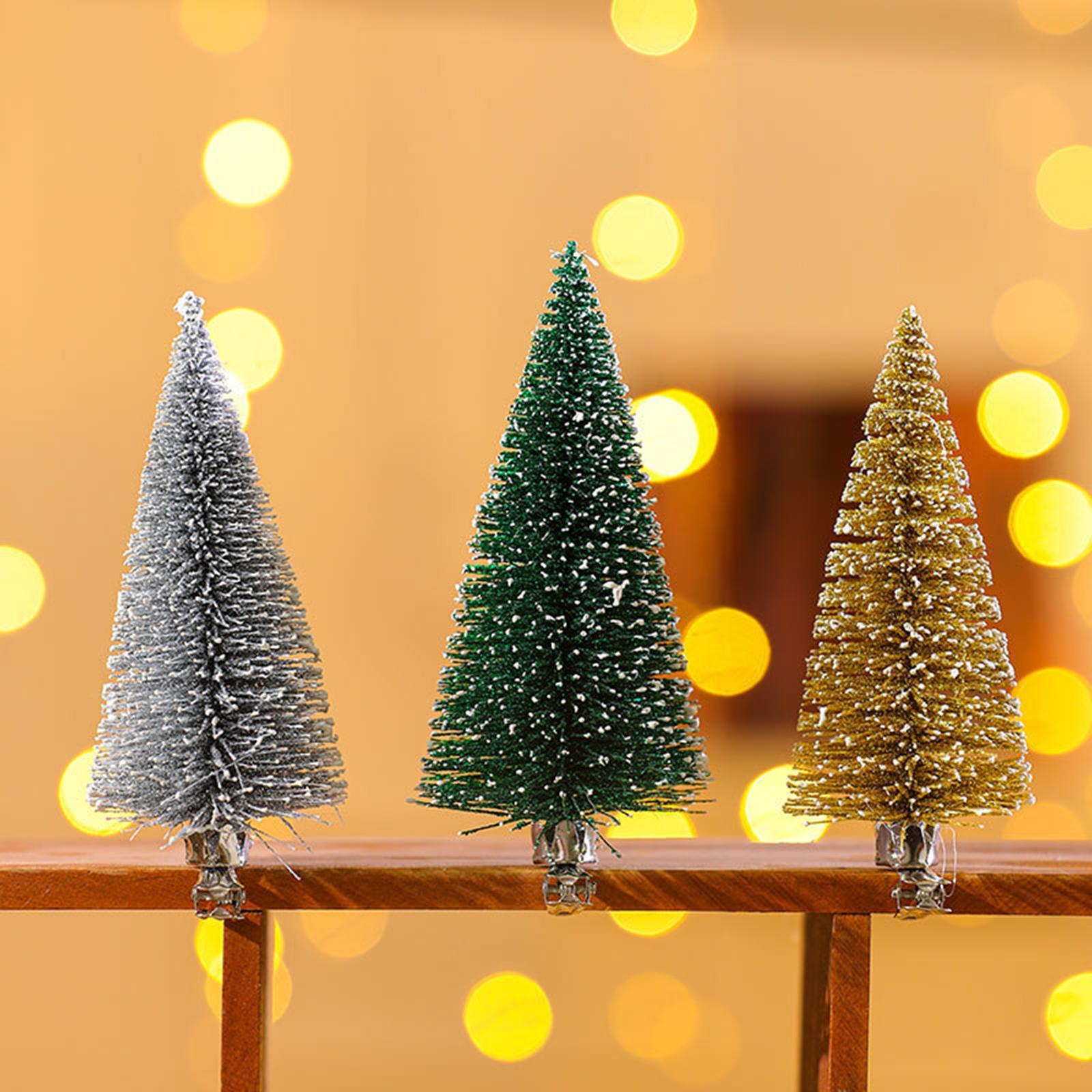 3x Artificial Christmas Tree with Clip Tabletop for Desk Shop Showcase Party
