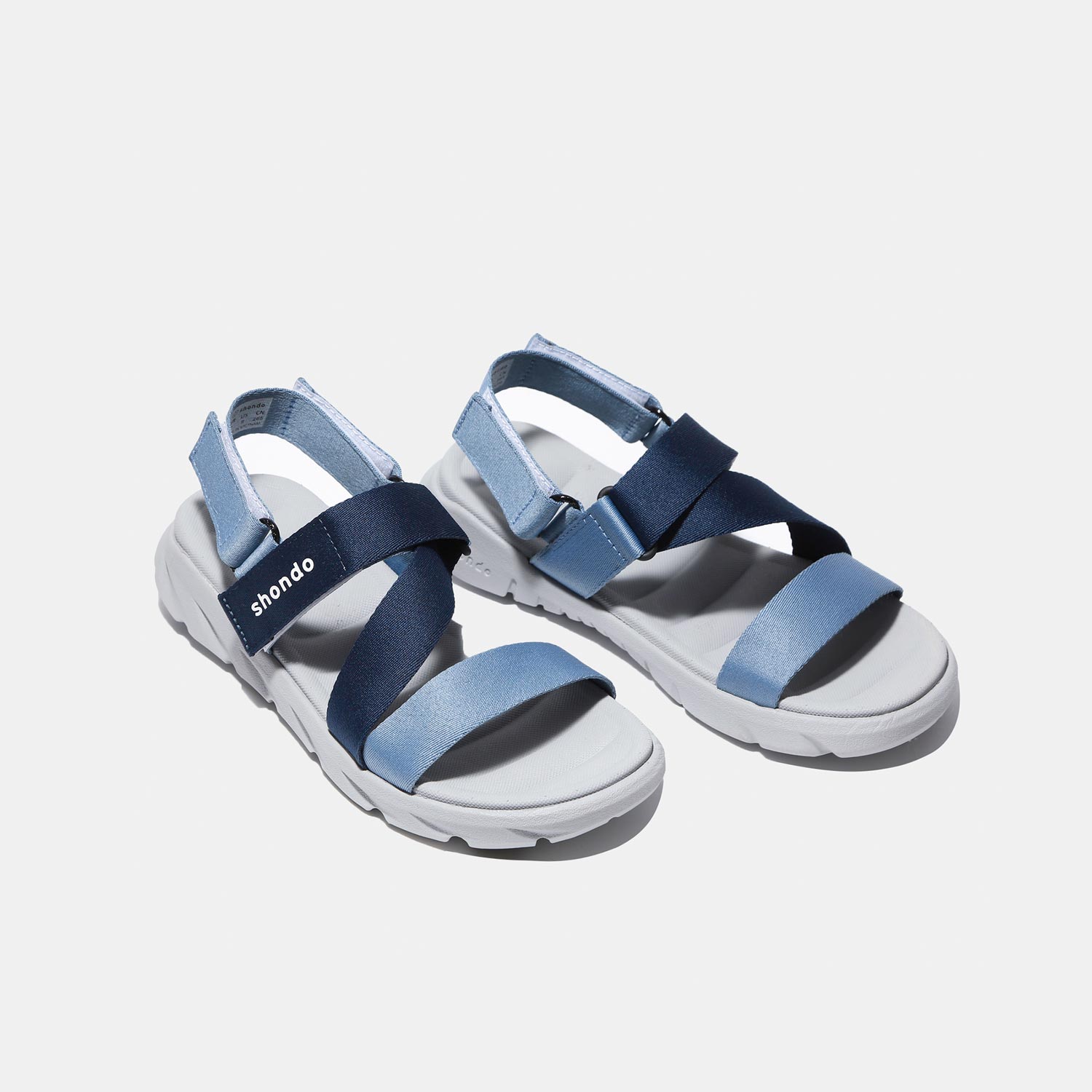 Giày sandal Shondo nam nữ đi học đế bằng ombre xanh dương F6S2130