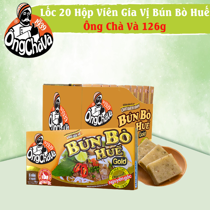 Lốc 20 Hộp Viên Gia Vị Bún Bò Huế Gold 126g Ông Chà Và