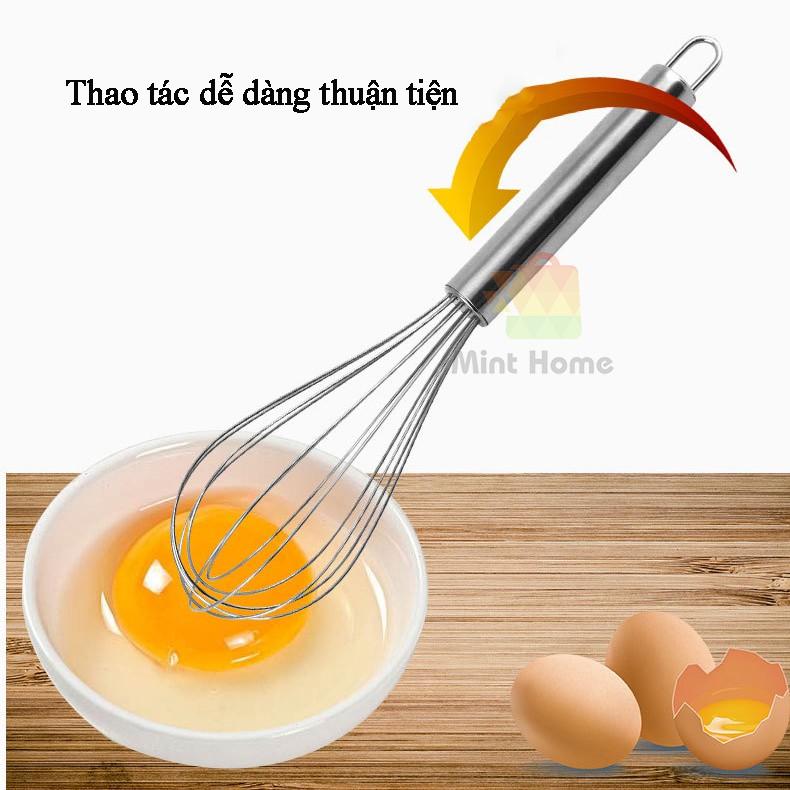 Dụng cụ đánh trứng cầm tay, Cây phới lồng tròn đánh trứng, khuấy trộn bột, đánh bông kem bơ bằng thép không gỉ inox