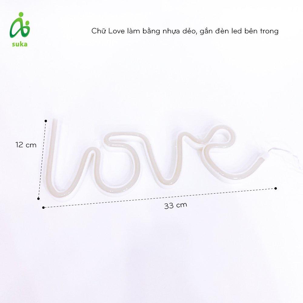 Đèn trang trí phòng ngủ-Đèn led neon để bàn đẹp, trang trí tiệc tùng chữ LOVE SK