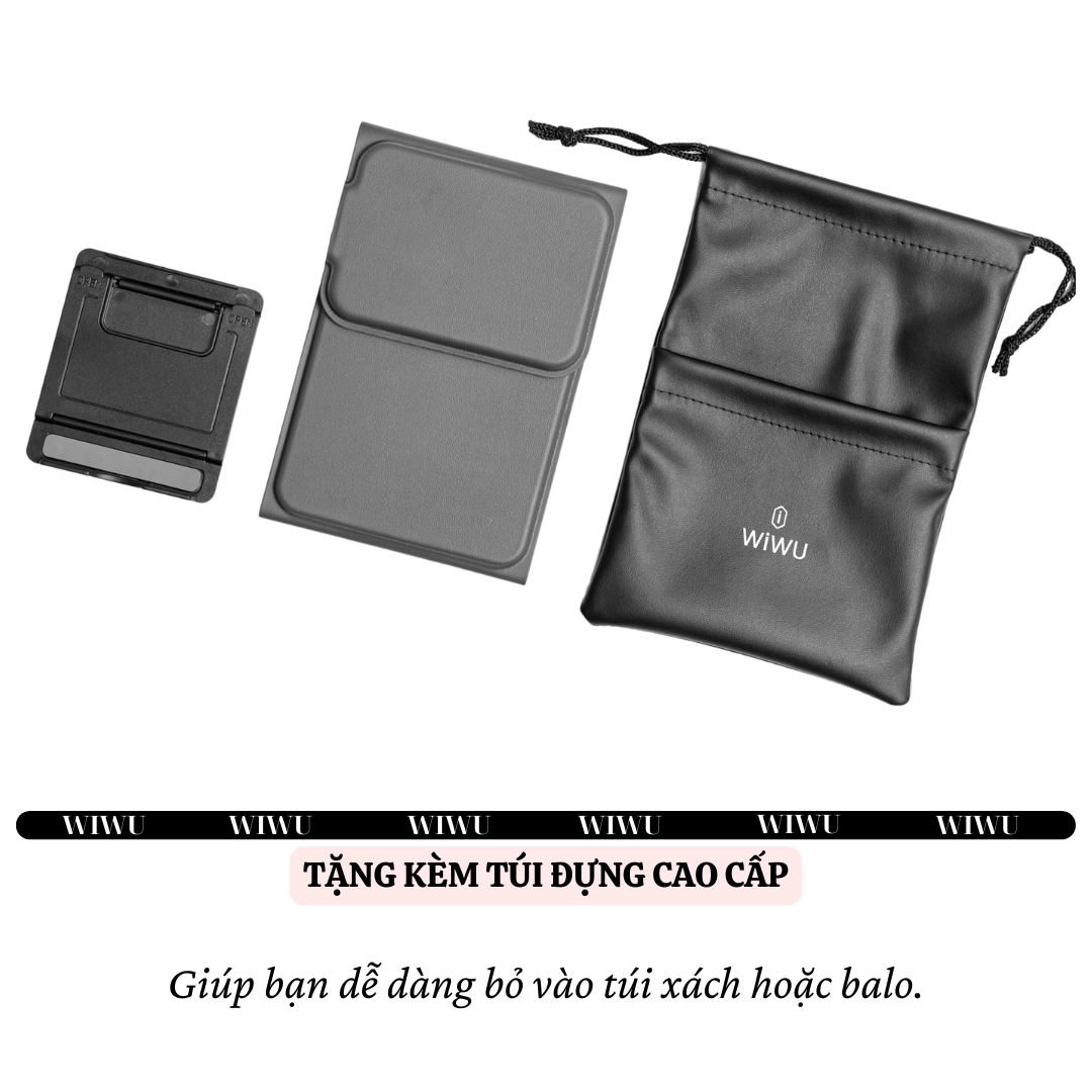 Bàn phím gấp gọn di động không dây bluetooth V5.2 tích hợp trackpad &amp; phím số WIWU FMK-05 - Nhỏ gọn, mỏng nhẹ, phím tắt thông minh, hỗ trợ Androids &amp; iOS, gõ thoải mái cho iPad cho iPhone, máy tính bảng, cho macbook, laptop - hàng nhập khẩu