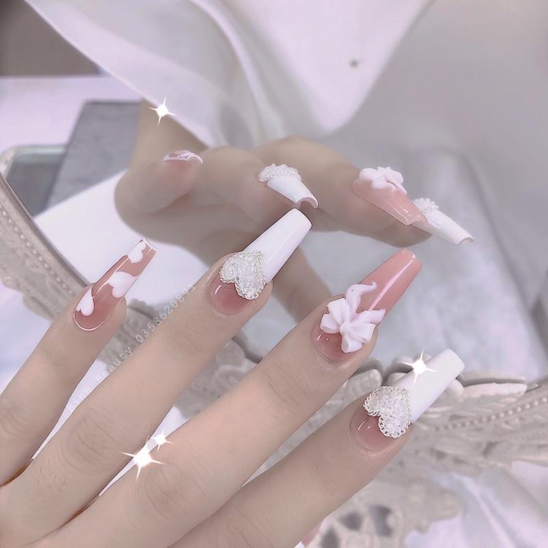 Nail Box - Thiết kế trái tim pha lê siêu hot- móng tay siêu đẹp