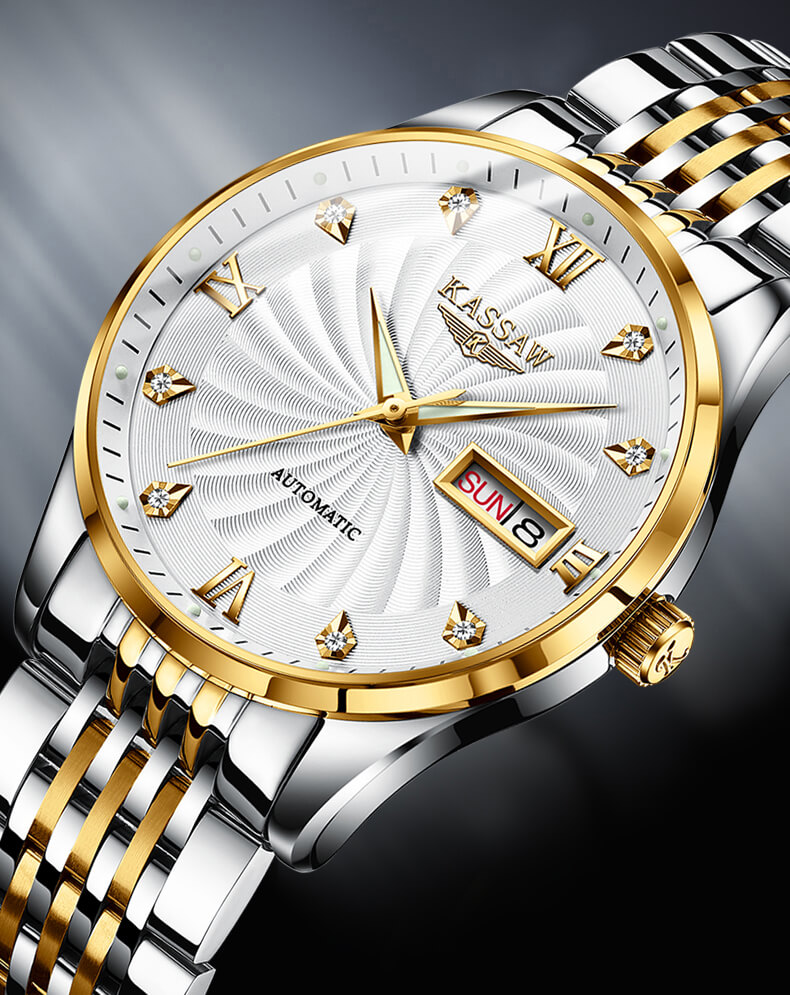 Đồng hồ nam chính hãng KASSAW K869-1 chống nước,chống xước,kính sapphire ,mặt đen dây kim loại thép không gỉ 316L ,hàng mới 100% ,Đồng hồ cơ ,Thiết kế đơn giản và sang trọng