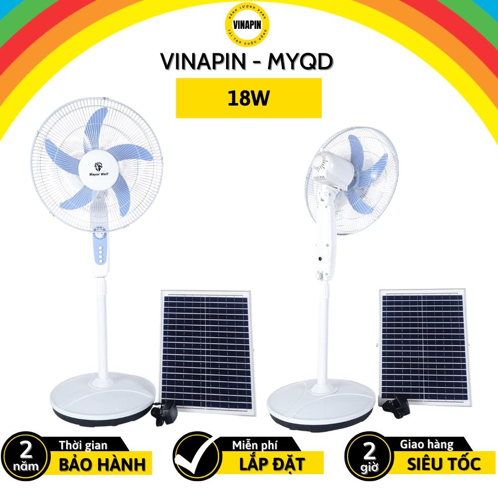 Máy quạt đứng năng lượng mặt trời tiết kiệm điện VINAPIN-MYQD mát, mạnh, êm ái - Tấm PIN lớn, tiết kiệm + điều khiển thô