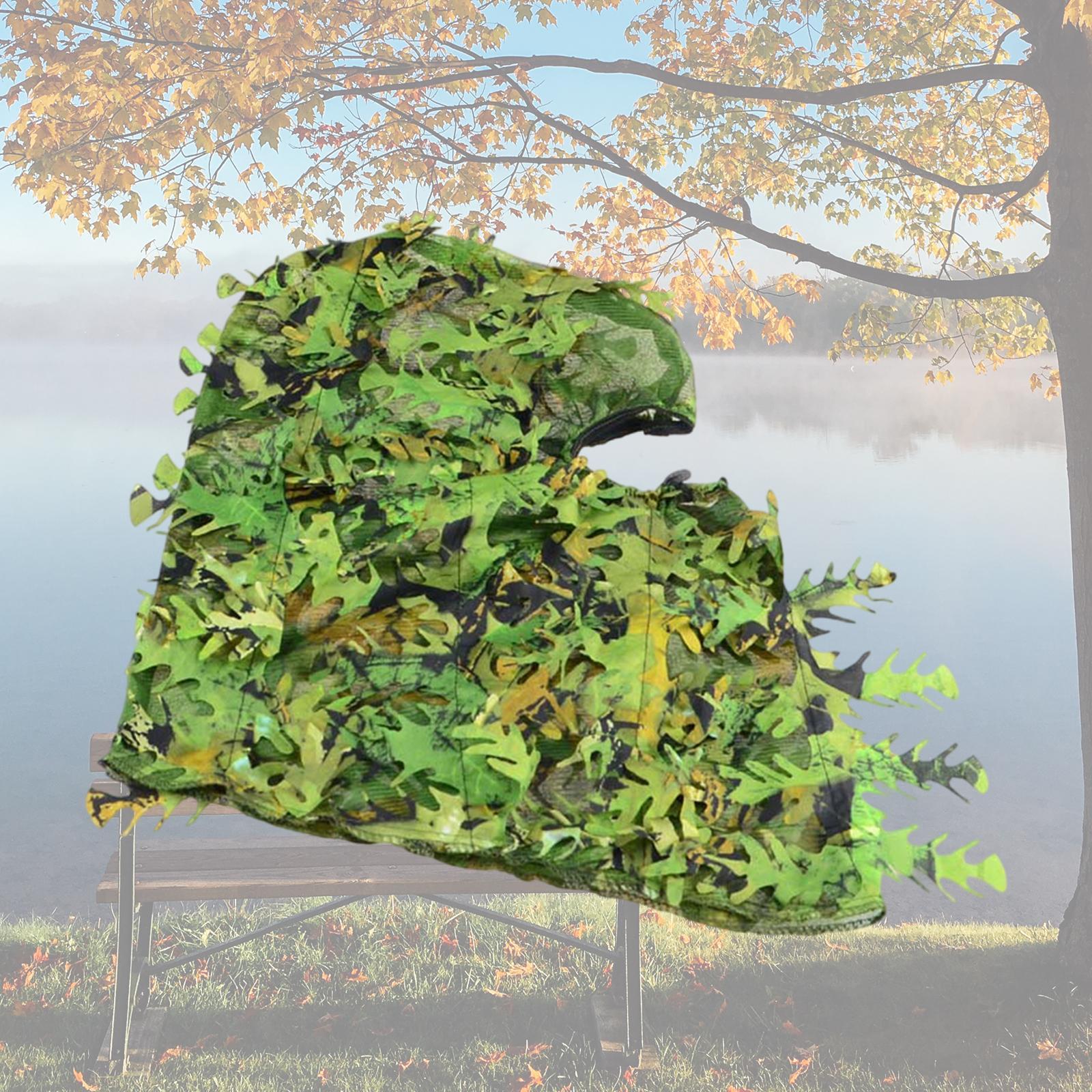 2x 3D Leafy Camouflage Face Mask Hunting Mesh Face Cover Hunting Gear
