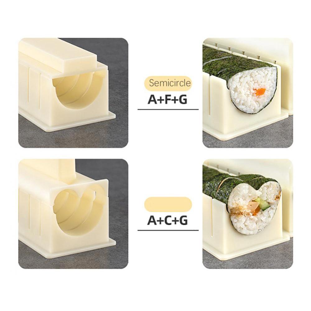 Bộ 3 Khuôn Làm Sushi Đa Năng Rong Biển Cuộn Cơm - Dụng Cụ Làm Sushi Moulds Tự Làm Cơm Bóng Loại Đẹp