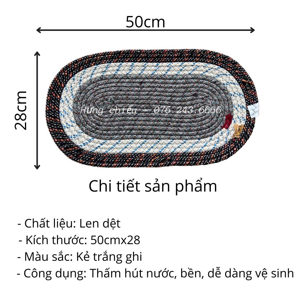 Thảm lau chân thấm nước nhà bếp, thảm chùi chân chống trượt nhà tắm hình ovan