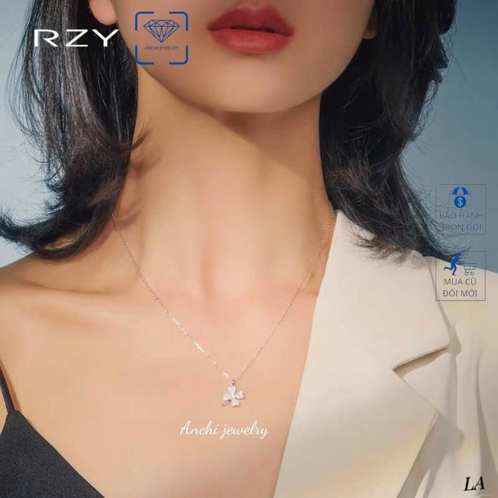 Vòng cổ cỏ 4 (bốn) lá nữ bạc nguyên chất đeo không đen - Anchi jewelry, quà 8 3