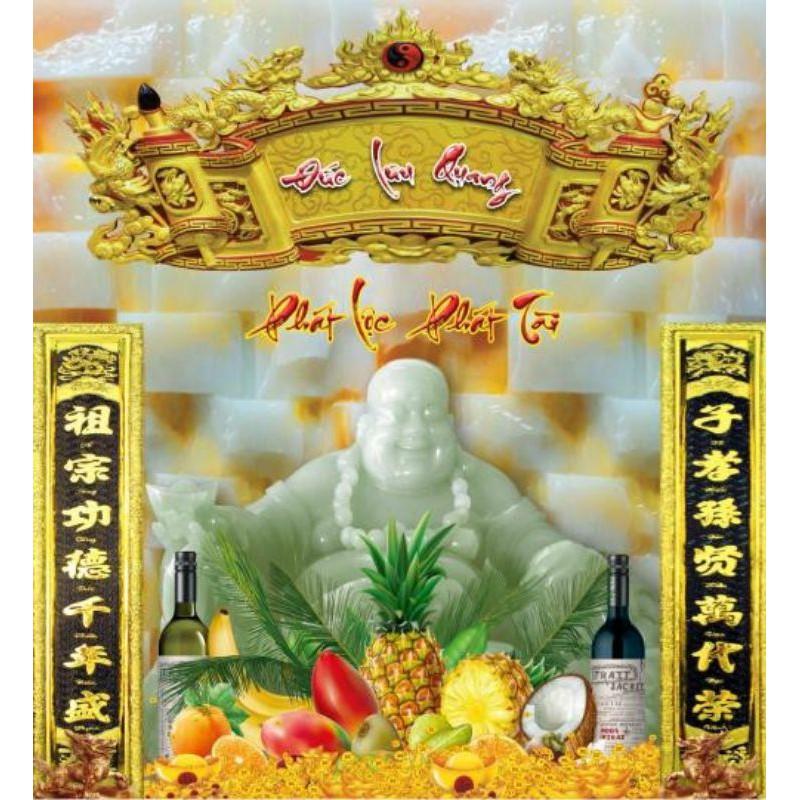 Tranh dán tường trang trí bàn thờ có keo sẵn