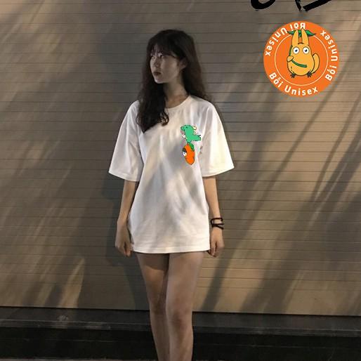 Áo Thun Tay Lỡ Nam Nữ '' Khủng Long - Cà Rốt '' Bối Unisex