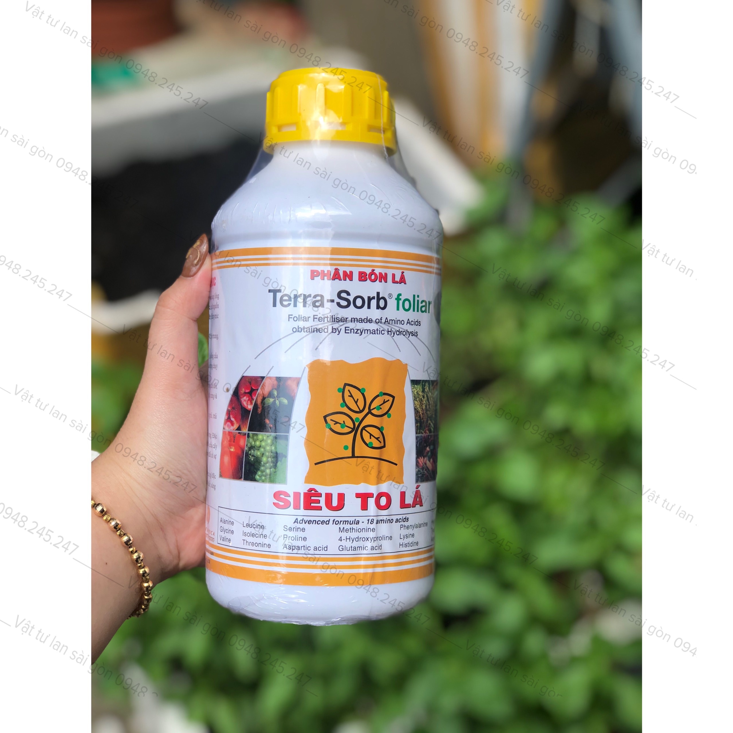 Phân Bón Hữu Cơ TERRA-SORB Foliar SIÊU TO LÁ Chai 1 Lít