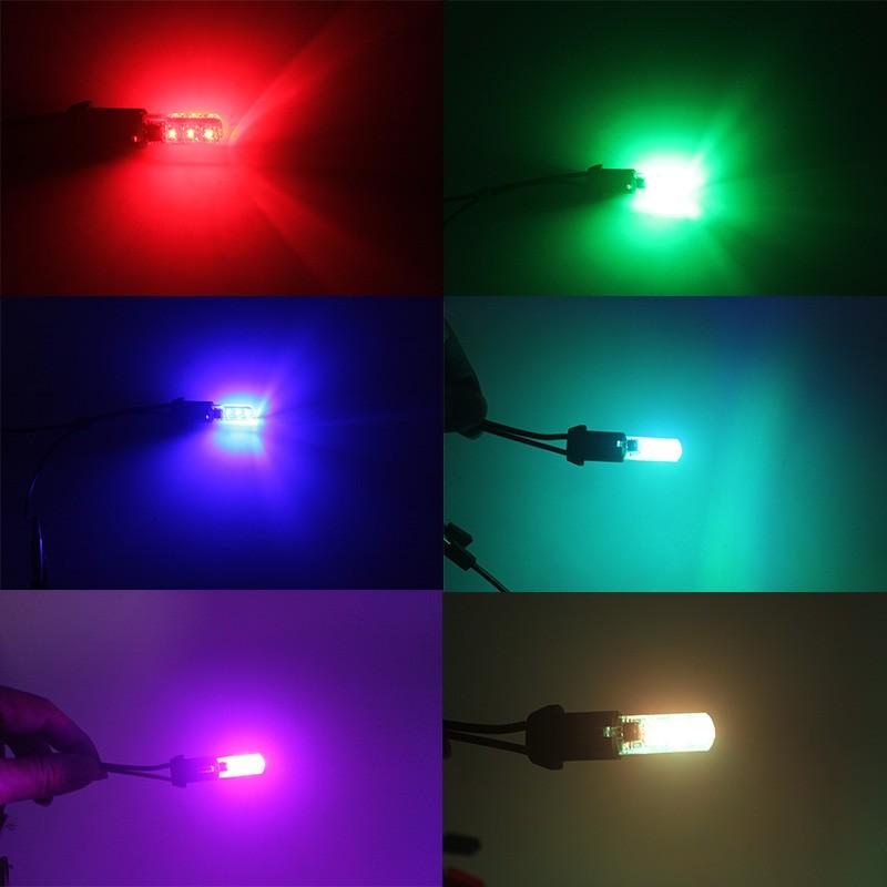 Bộ 2 led T10 6SMD 5050 RGB có remote chỉnh màu