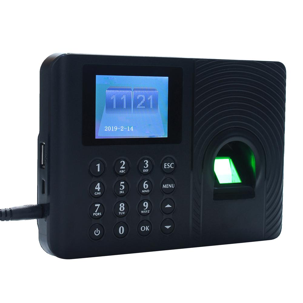 Máy chấm công Nhân viên Đăng ký Máy ghi âm 2.4 inch Màn hình LCD TFT DC