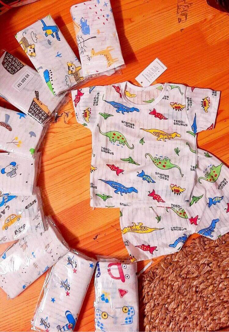 Bộ quần áo cộc tay cotton giấy QATE325 cho bé trai và bé gái