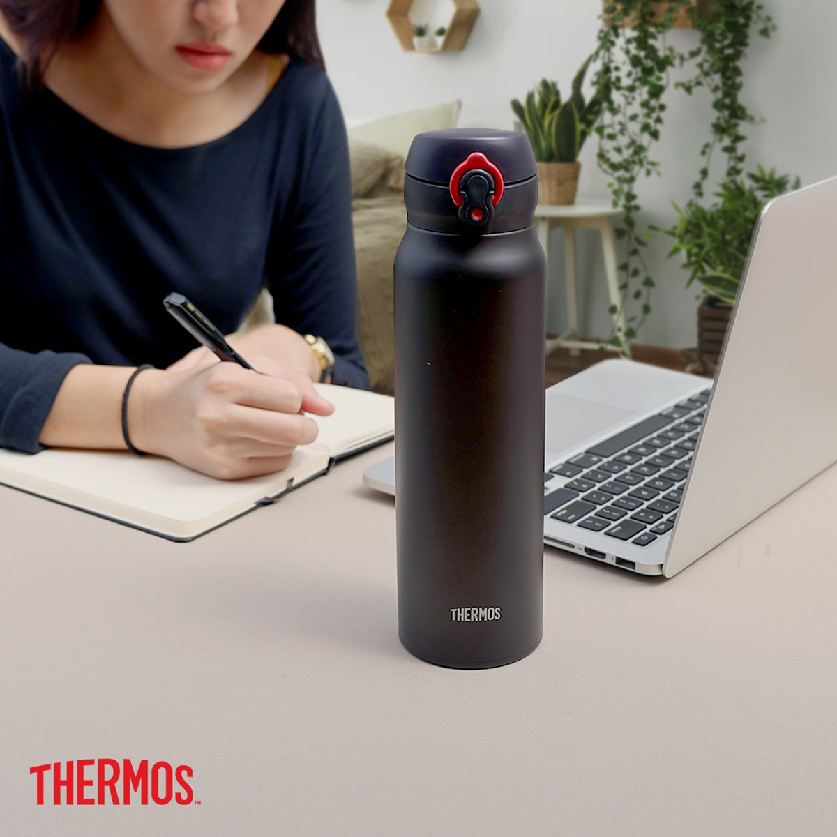 Hình ảnh Bình giữ nhiệt Thermos nút bấm JNL-752 MTB 750ml màu xanh dương