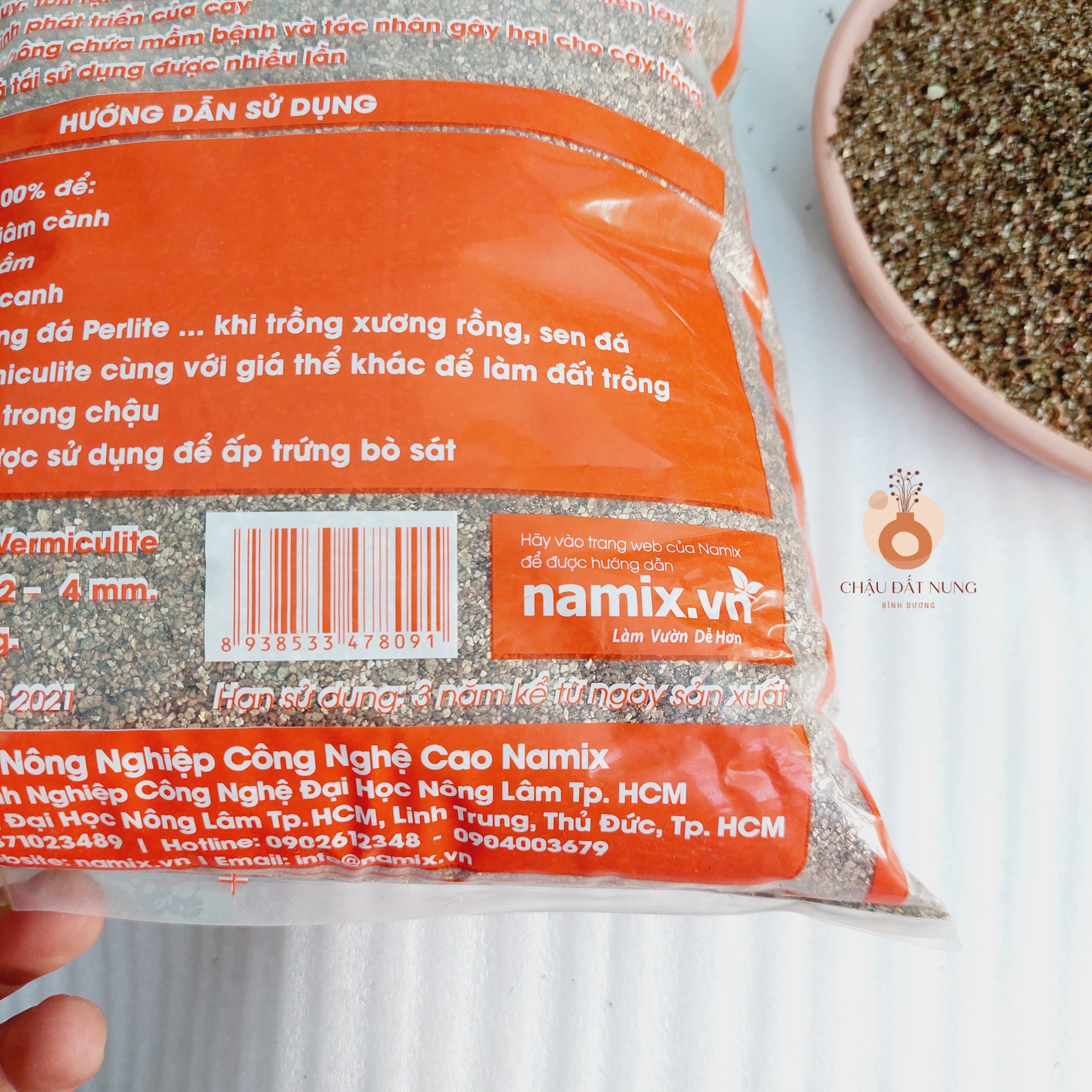 Đá Vermiculite size 2-4mm, điều hòa độ ẩm - kích thích ra rễ - 100gram