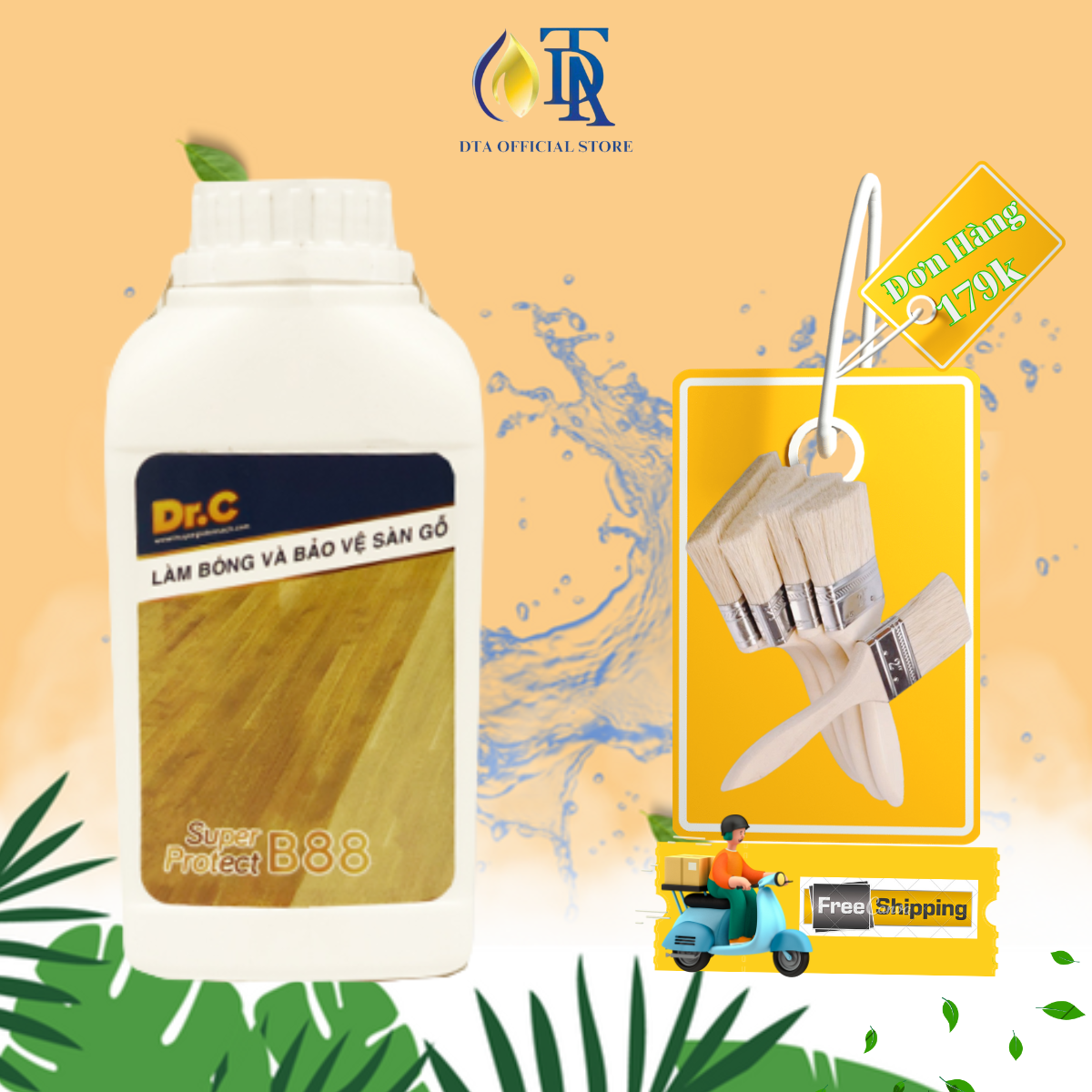 Dung Dịch Phủ Bóng Dr.C B88 500ml, Phục Hồi Độ Bóng,Đồ Nội Thất, Sàn Gỗ,Tạo Lớp Bảo Vệ Sàn, Chống Trơn Trượt Sàn Gỗ