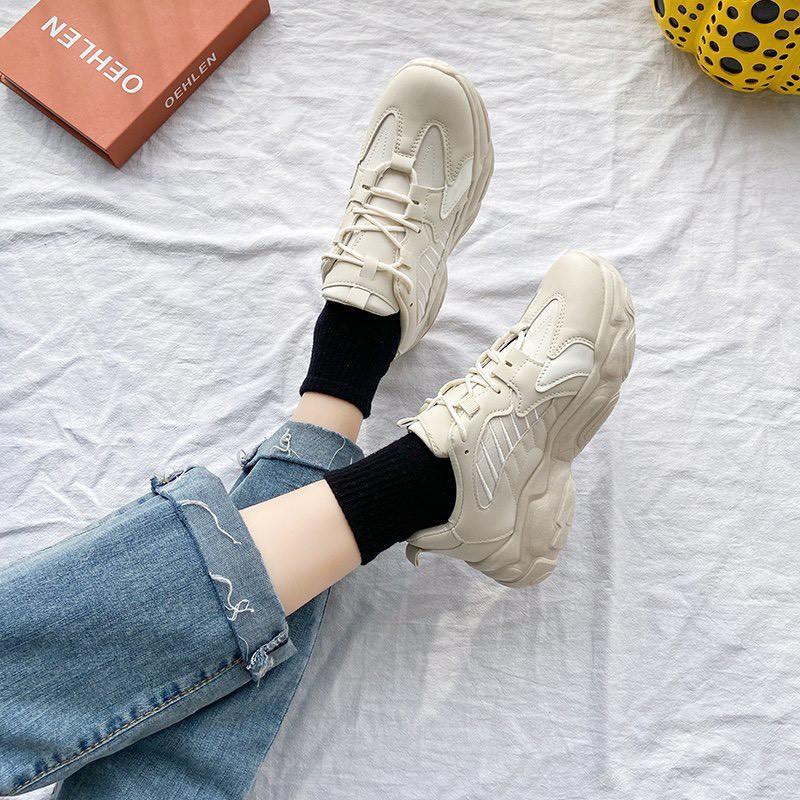 Giầy thể thao nữ đế 5 phân trơn màu
