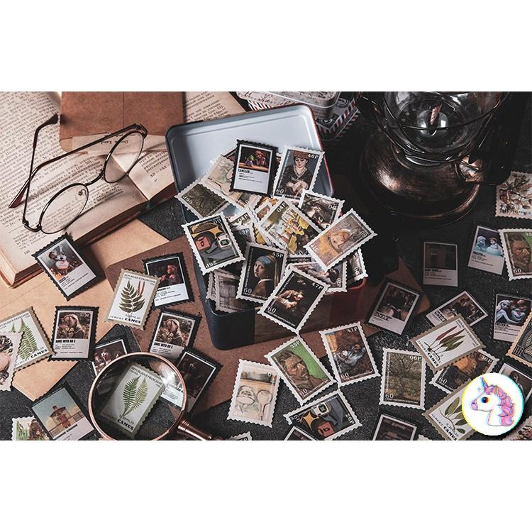 Set 100 sticker vintage - sticker tem thư - little postman