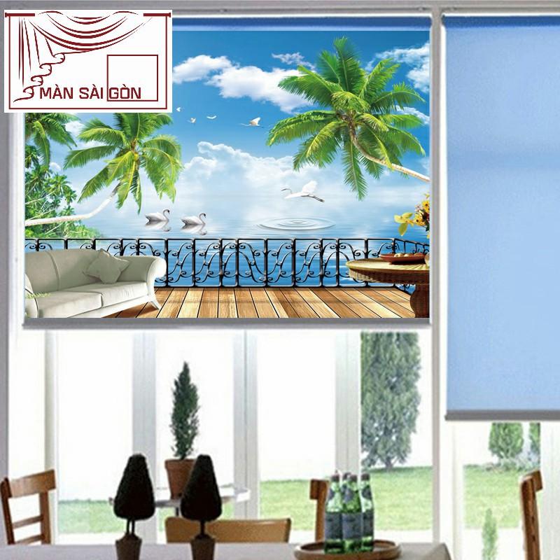 Rèm cuốn in tranh 3D MCT-22 - Ngang 1m