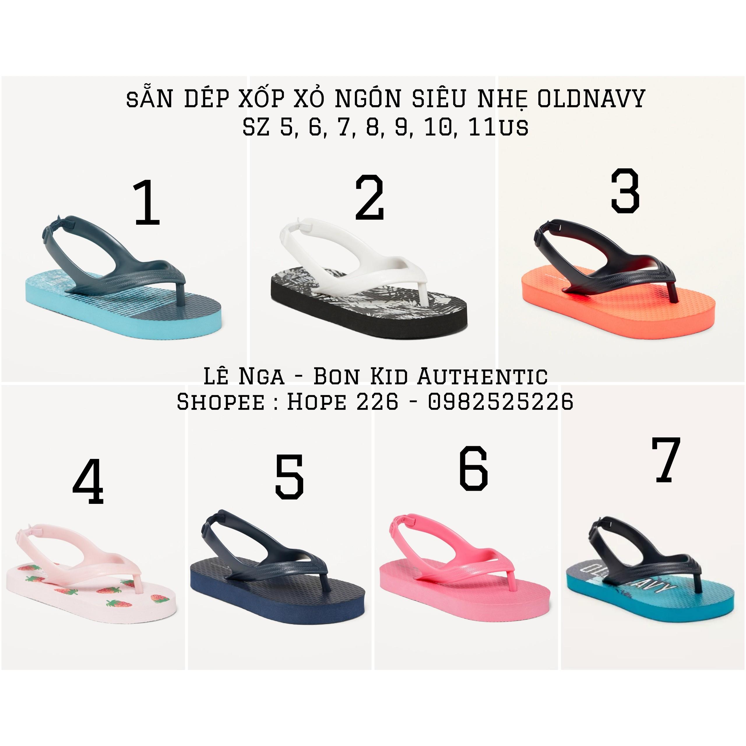 Dép xốp xỏ ngón quai hậu (có chun) OLDNAVY size từ 5Us đến 11Us