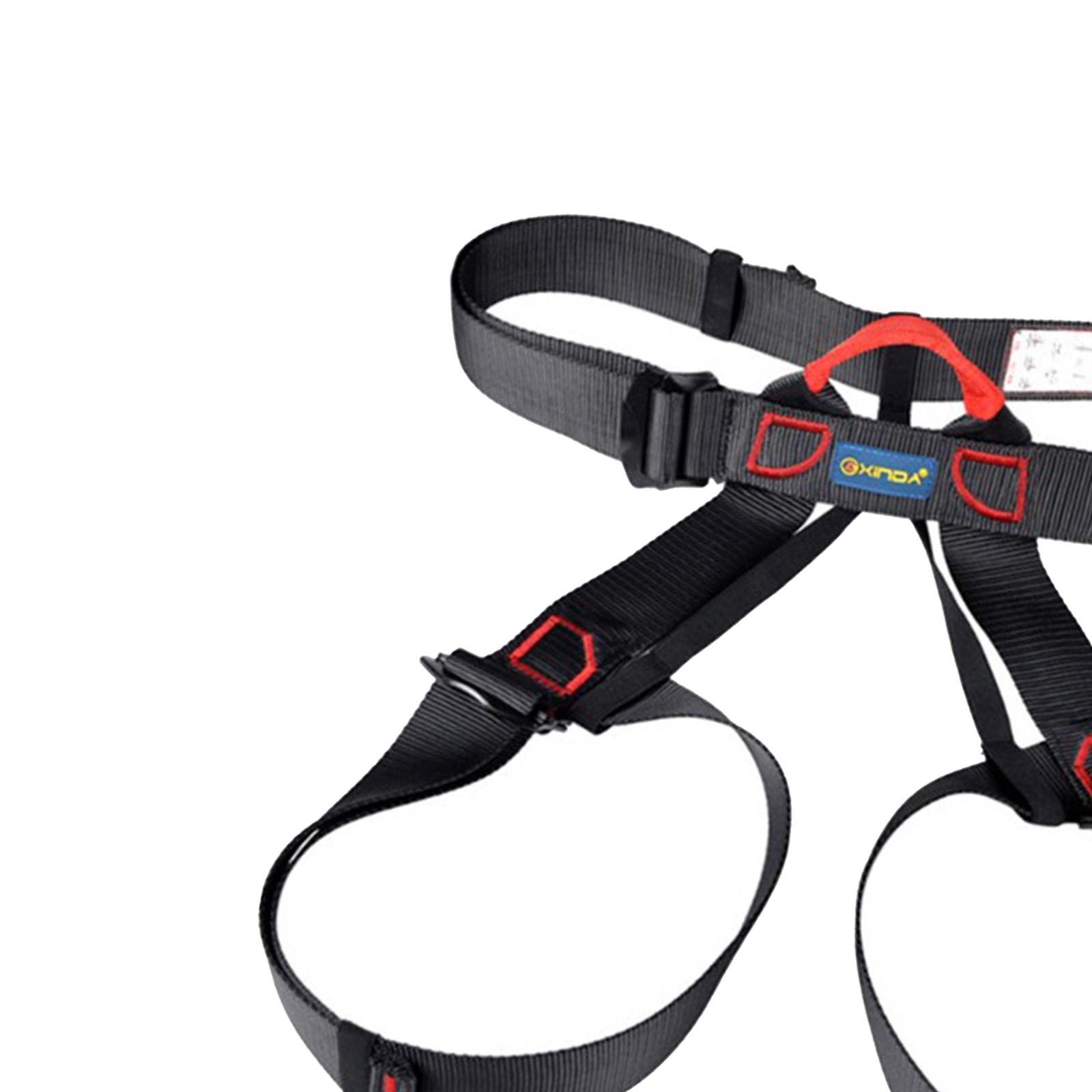 Climbing Harness Adjustable Waist Safe Belt Wider Climbing Rappelling Black