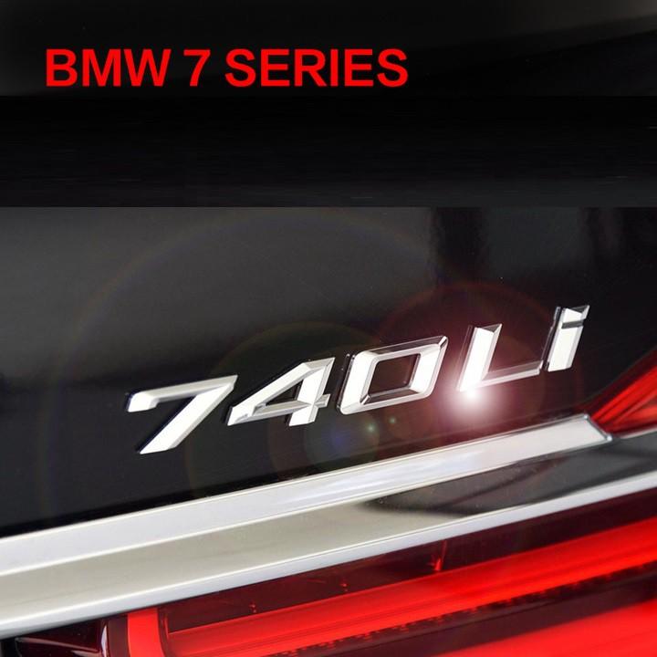Decal tem chữ inox 730LI, 740LI và 750LI dán xe ô tô BMW