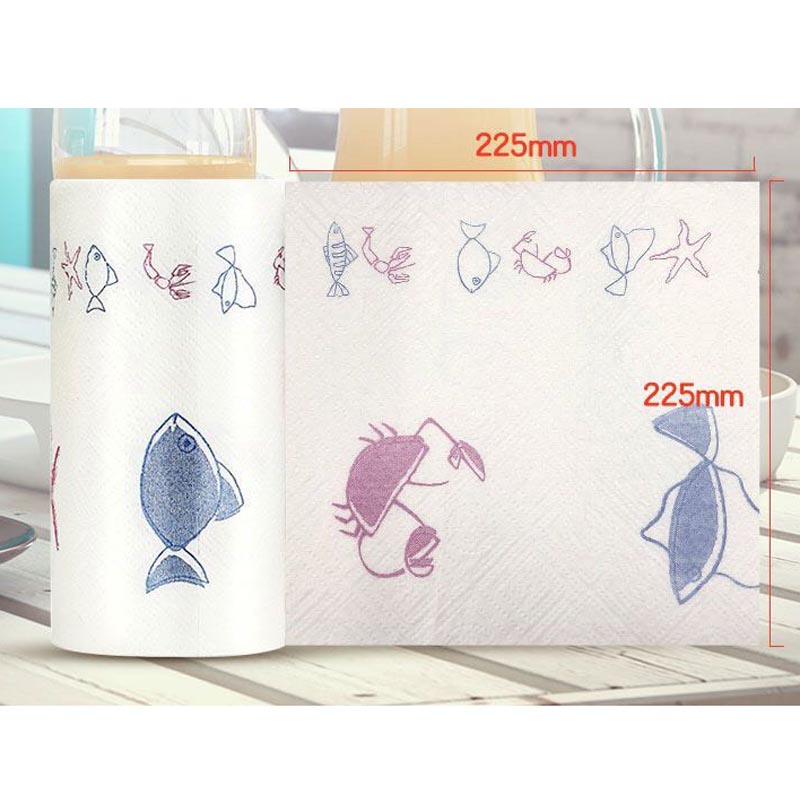 Cuộn khăn giấy lau đa năng size 22.5x22.5 CM (1 cuộn 65 miếng)