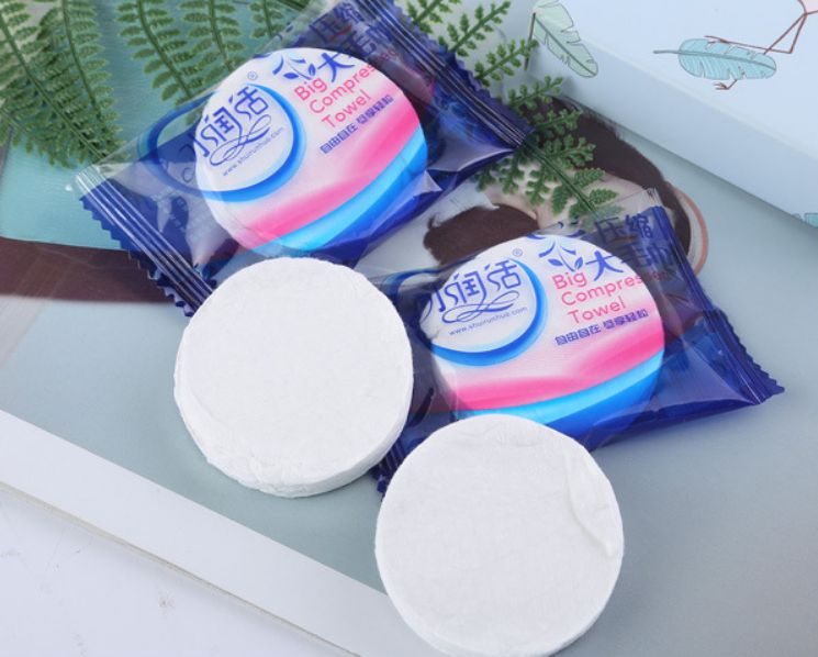 Khăn tắm Nén Du Lịch cotton dùng 1 lần Khăn Đa Năng Tự Nhiên Thấm Nước Tốt G388-KhanTamNen-Trang