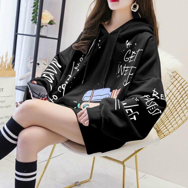 Áo Hoodie Nỉ Bông In Dễ Thương - Form rộng thoải mái freesize Unisex Nam Nữ Couple