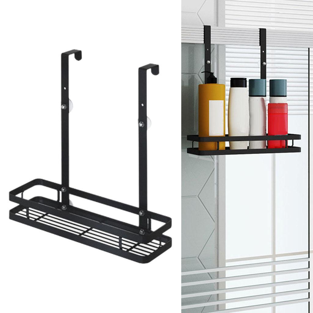 Black Over The Door Hanging Shelf Rack  Holder Basket 1-Layer