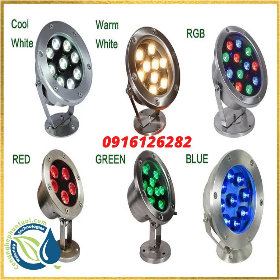 Đèn LED âm nước đế ngồi THEO YÊU CẦU:Đổi Màu/Đỏ/Xanh Lá/Xanh Dương 24V  Đèn Dưới Nước, Đèn Trang Trí chiếu bể cá, hồ bơi
