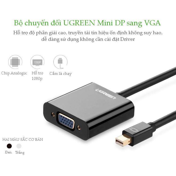 Cáp Mini Displayport To VGA Chính Hãng Ugreen 10458 Full HD MD113- Hàng chính hãng