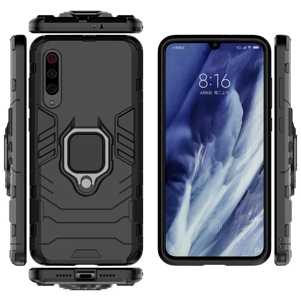 Ốp lưng cho Xiaomi Mi 9 Pro iron man chống sốc kèm nhẫn xoay chống xem video bảo vệ camera