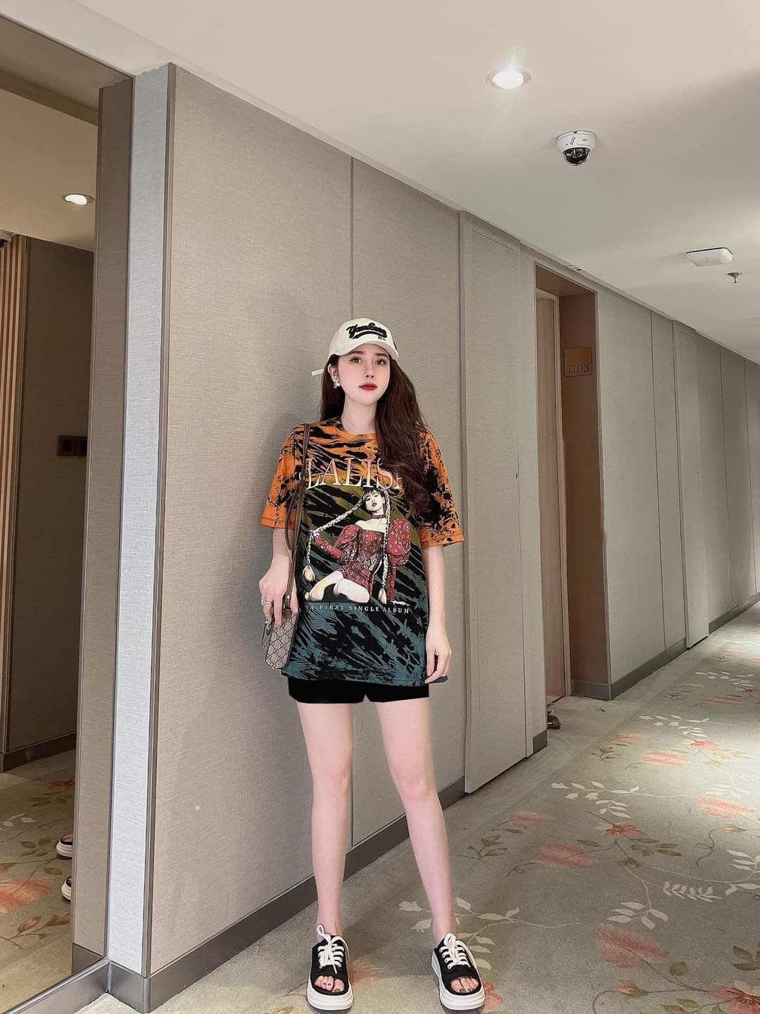 Đồ bộ thun đùi form rộng phối màu in 3D cá tính MS06