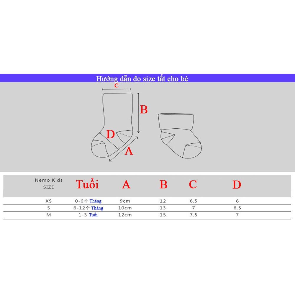 Set 4 đôi vớ tất cao cổ cho bé trai bé gái (kiểu dáng cao cổ) từ 0 đến 3 tuổi