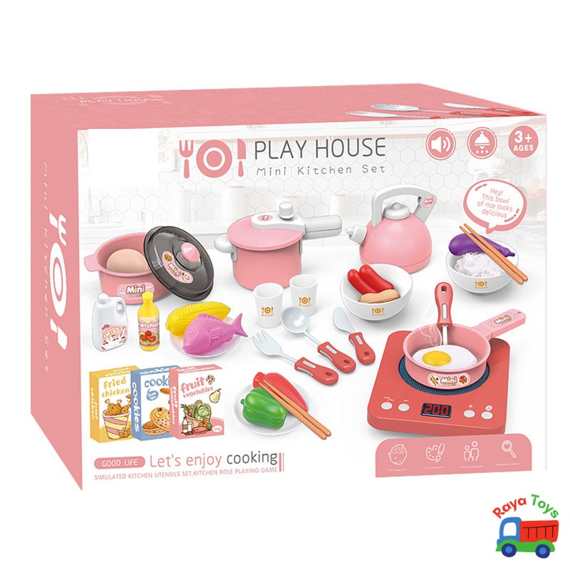 Đồ chơi nấu ăn cho bé gái bé trai Play House 36 chi tiết bằng nhựa ABS an toàn cho trẻ em | Giáo cụ Montessori, Steam