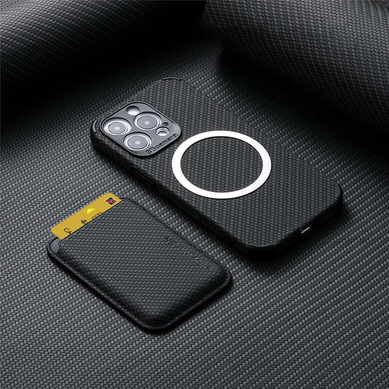 Ốp da bảo vệ camera cho iPhone 14 pro max kèm để thẻ và sạc không dây