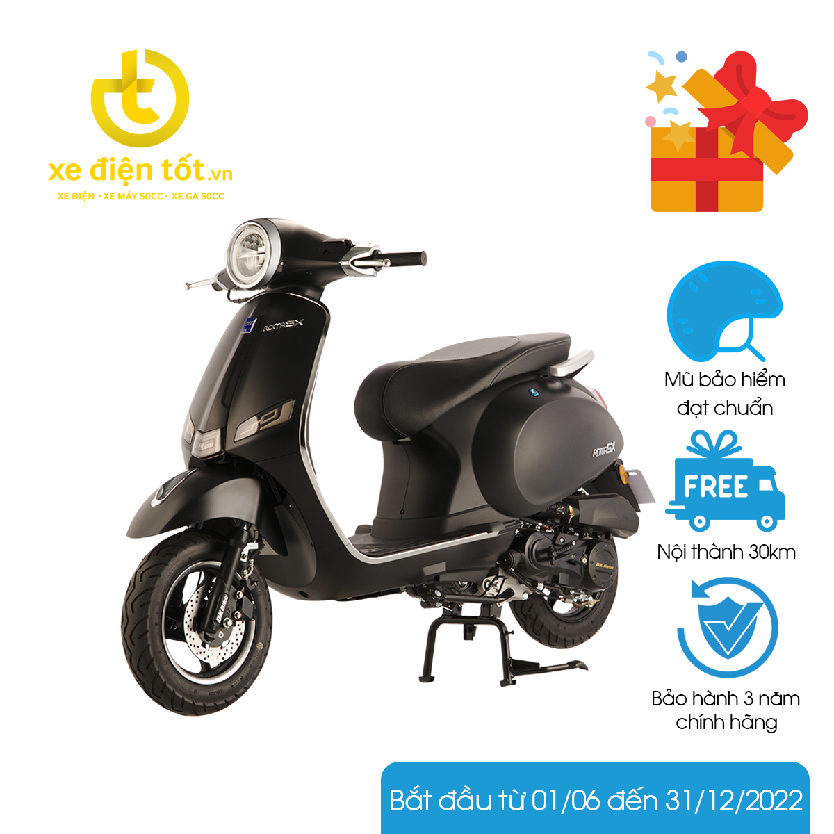 Xe Ga 50CC DK Roma SX - Đen sần