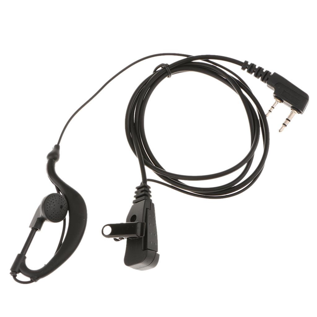 Clip Walkie Talkie Headset Earpiece Mic for 2 PIN Kenwood Baofeng
