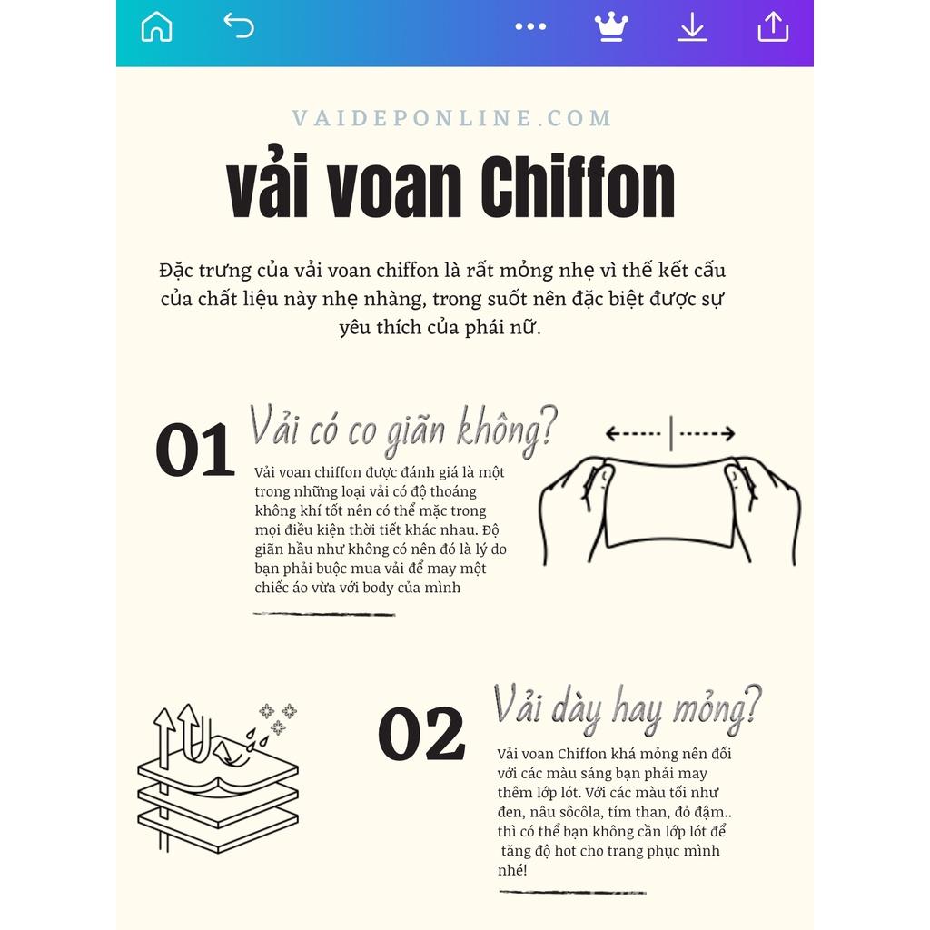 Vải voan chiffon kim tuyến hoa hồng may áo dài đầm áo kiểu MS5161