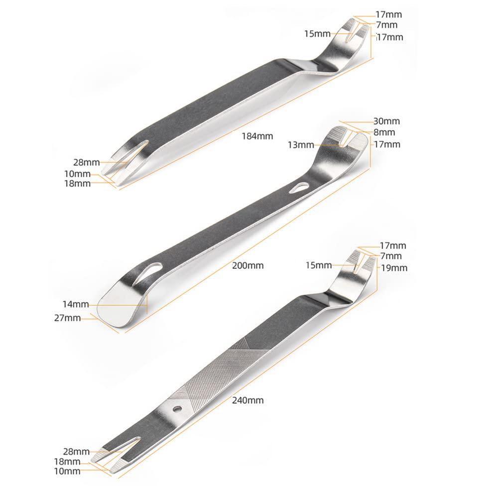 6PCS Thép không gỉ Công cụ triệt tiêu xe cho bộ điều khiển xe hơi ô tô xe hơi, bộ dụng cụ xóa mạnh, nhiệm vụ nặng nề