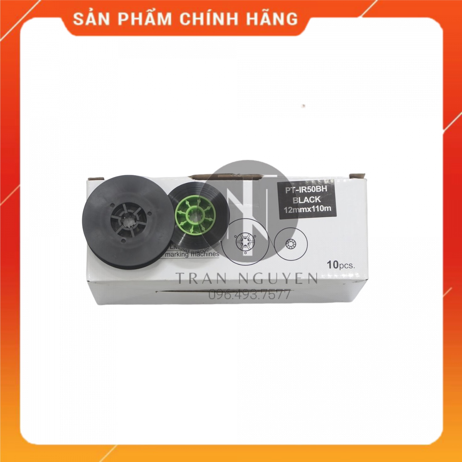 Mực in ống lồng Max PT-IR50BH - 12mm, dài 110m/cuộn - Hàng nhập khẩu