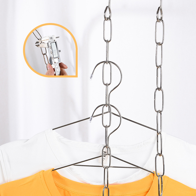 Dây Móc Xích Treo Quần Áo Tiết Kiệm Không Gian Tủ Đồ Hợp Kim Siêu Bền 52cm