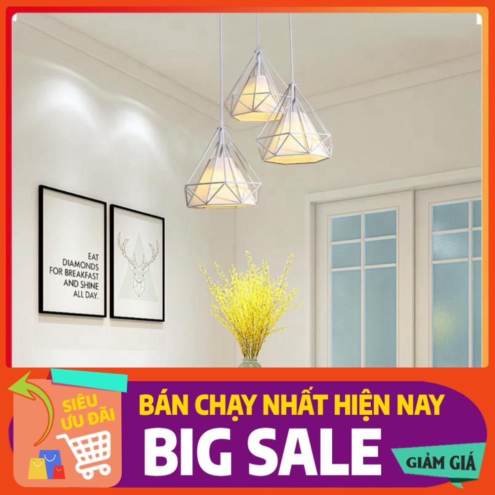 Đèn thả đơn kim cương trắng khung sắt sơn tĩnh điện phi 250-T02